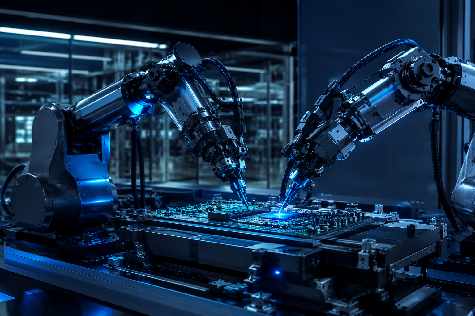 Illustration of connected industrial robotics